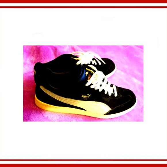 Puma Black Suede (Leather) Athletic Shoes/Sneakers, 9.5.